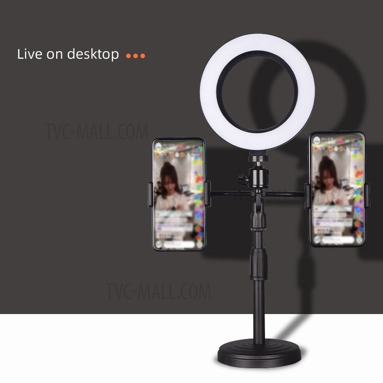 6-Inch Dimmable LED Ring Light Makeup Video Ring Lamp Photography with Phone Holder Clip-3