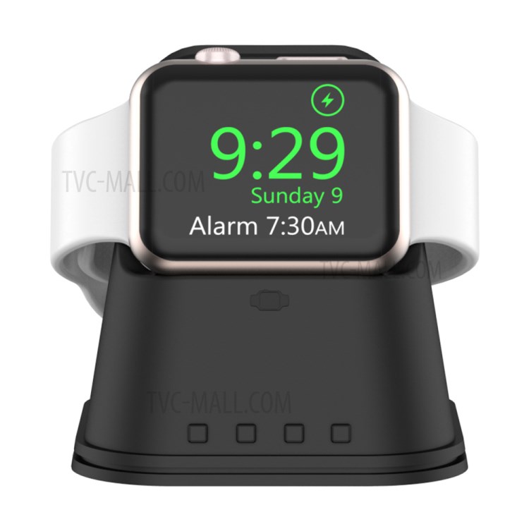 AJGJZJ003 Silicone Charging Stand Support Nightstand Mode for Apple Watch Series 5/4/3/2/1 - Black-2