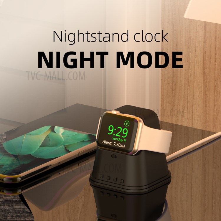 AJGJZJ003 Silicone Charging Stand Support Nightstand Mode for Apple Watch Series 5/4/3/2/1 - Black-6
