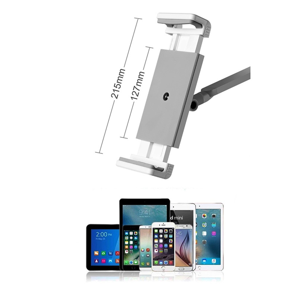 Aluminum Mobile Phone Long Arm Rotation 4.7-12.9 inch iPhone iPad Adjustable PC Laptop Computer Stand - Black-15