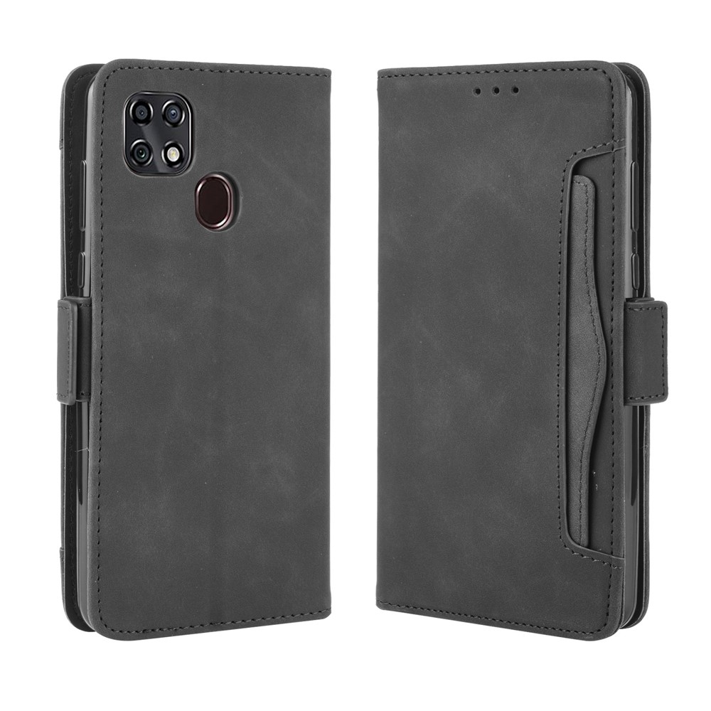 Case Protectora de Cuero de Soporte de Billetera de Múltiples Ranuras Para ZTE Blade 20 / Zmax 10 / Z6250 - Negro