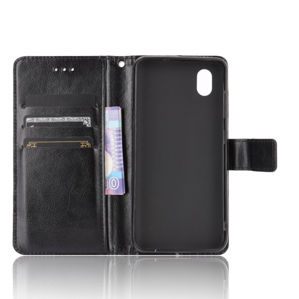 Crazy Horse Texture Protector Wallet Stand Leather Cover Case for ZTE Blade A3 (2020) - Black-3