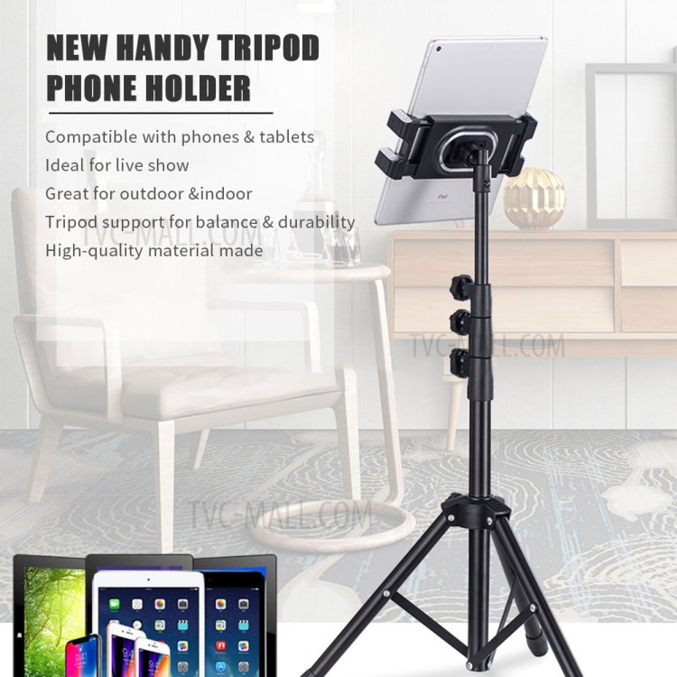 Retractable Adjustable Live Broadcast Mobile Phone Tablet Selfie Stick Tripod-11