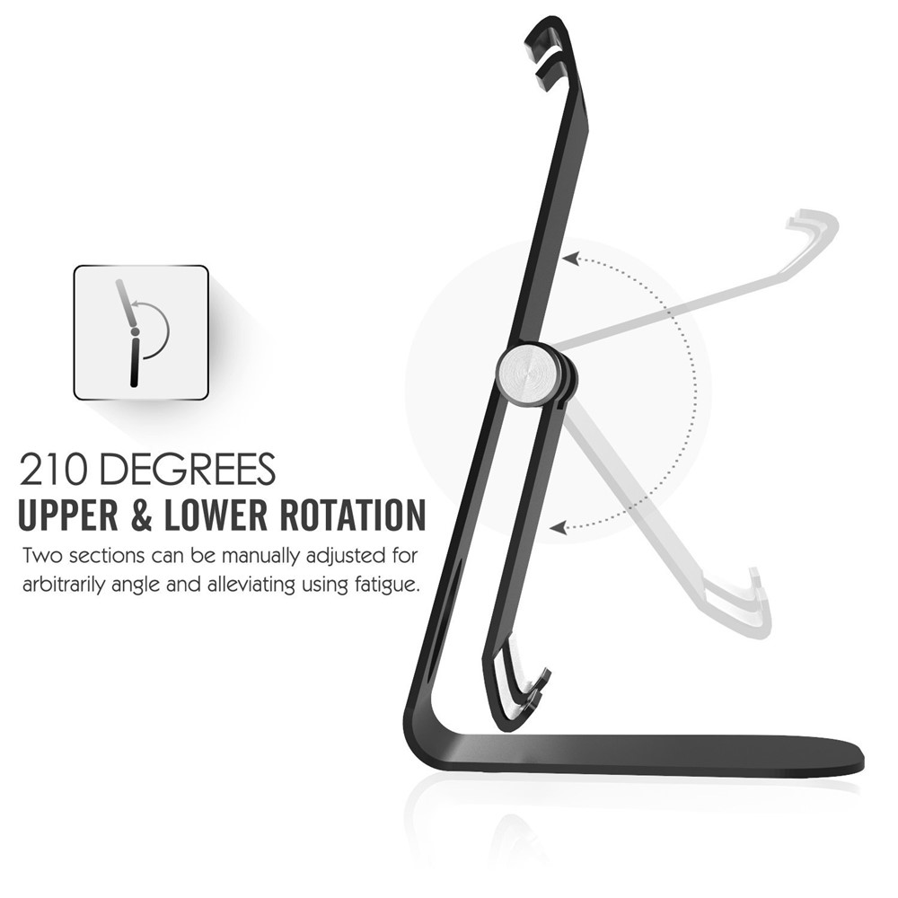 UPERGO AP-4X Aluminum Alloy Phone Stand 7-8inch Tablet Mount Foldable Stand - Black-4