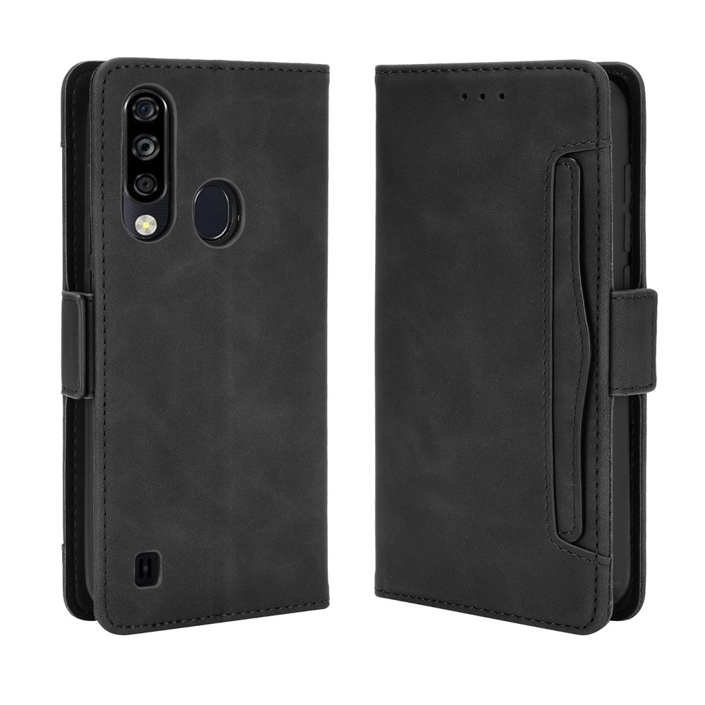 Leather Wallet Phone Cover Shell with Fingerprint Hole for ZTE Blade A7 2020 - Black-2
