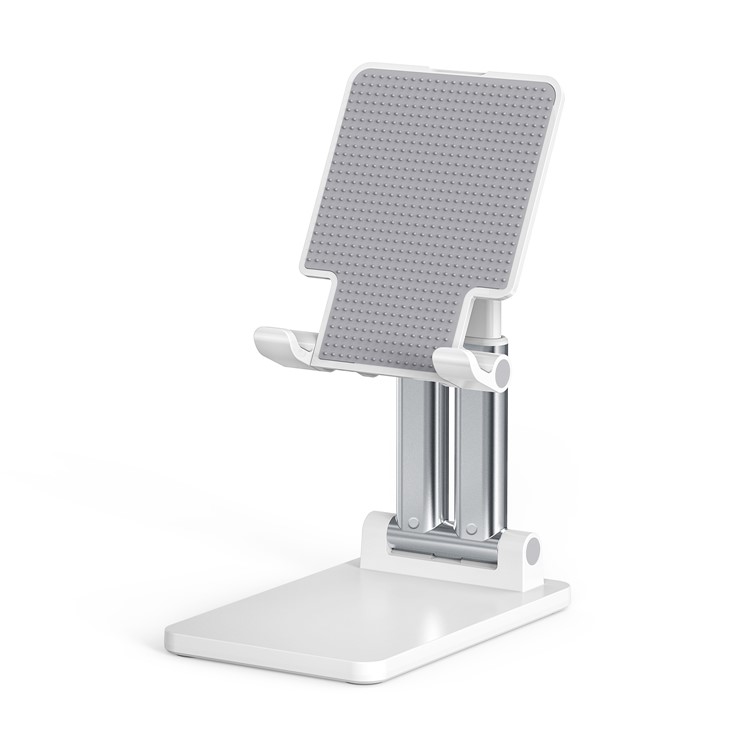 T7 Foldable Desktop Tablet Stand Adjustable Cell Phone Holder Compatible with iPhone iPad - White-2