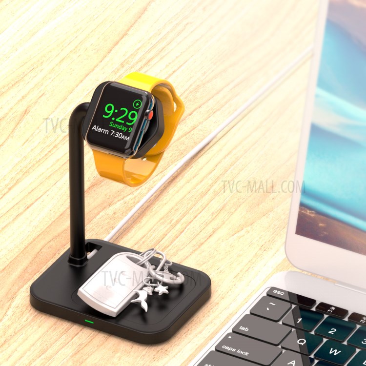 AJZJ01S Watch Charger Stand Nightstand Clock Holder Stand AJZJ03A for Apple Watch Series 6/SE/5/4/3/2/1 - Black-7