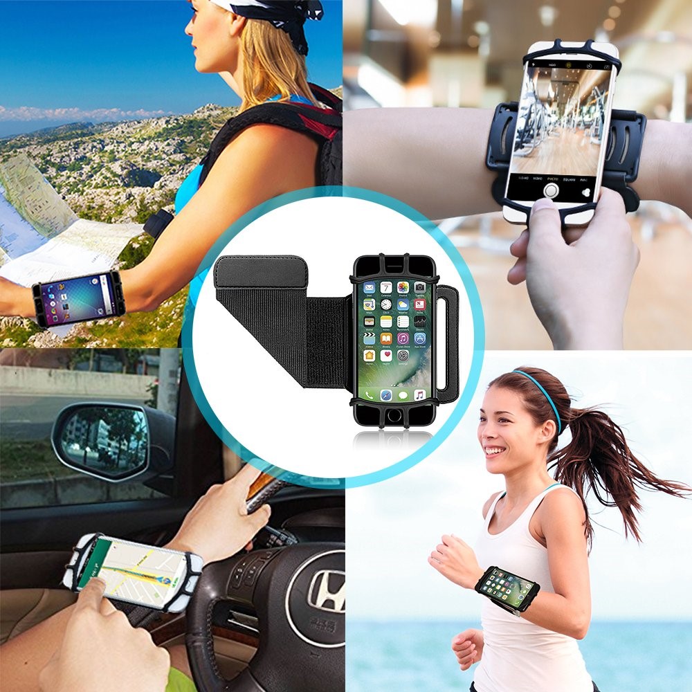 Detachable Rotatable Sports Wristband Phone Holder for Hiking Biking Walking Gym-11