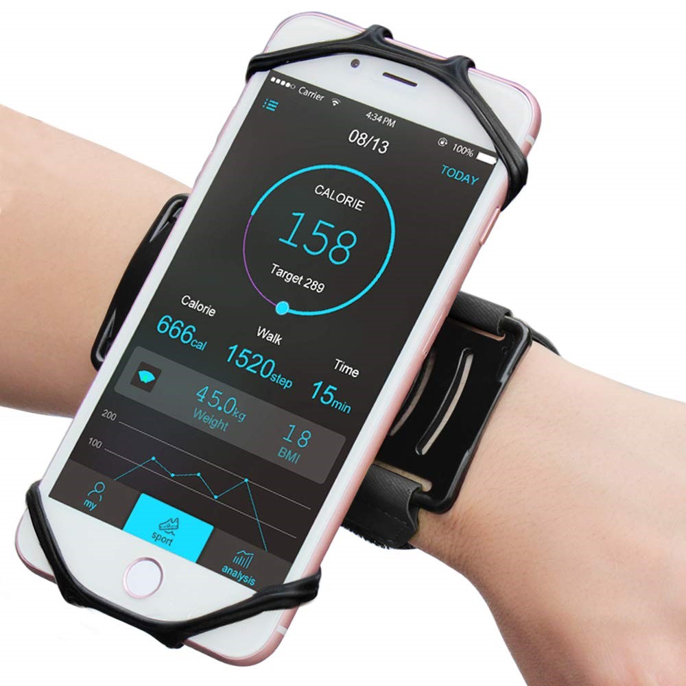 Detachable Rotatable Sports Wristband Phone Holder for Hiking Biking Walking Gym-12