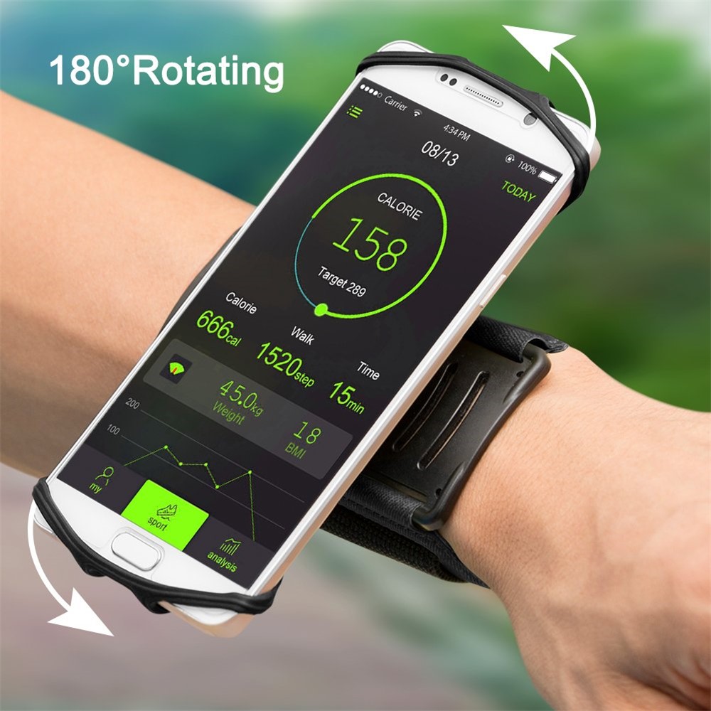 Detachable Rotatable Sports Wristband Phone Holder for Hiking Biking Walking Gym-14