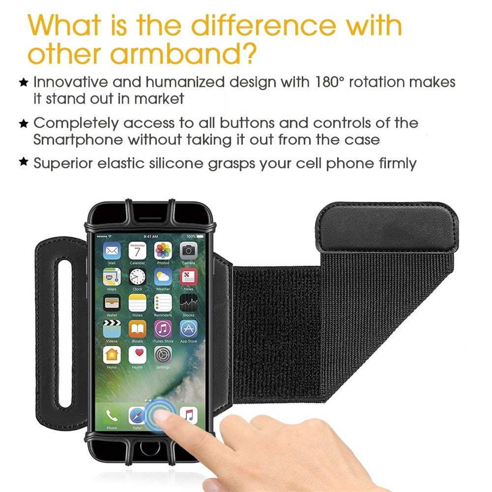 Detachable Rotatable Sports Wristband Phone Holder for Hiking Biking Walking Gym-15