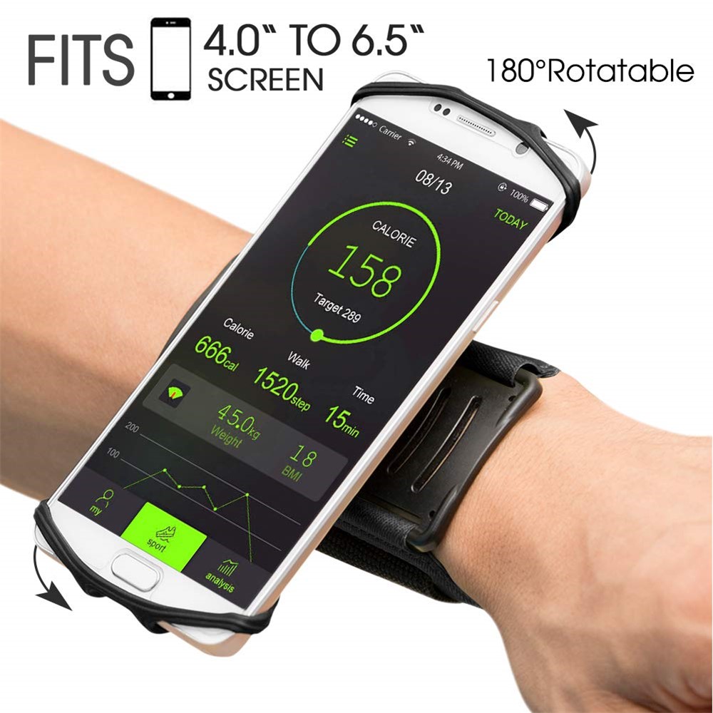 Detachable Rotatable Sports Wristband Phone Holder for Hiking Biking Walking Gym-16