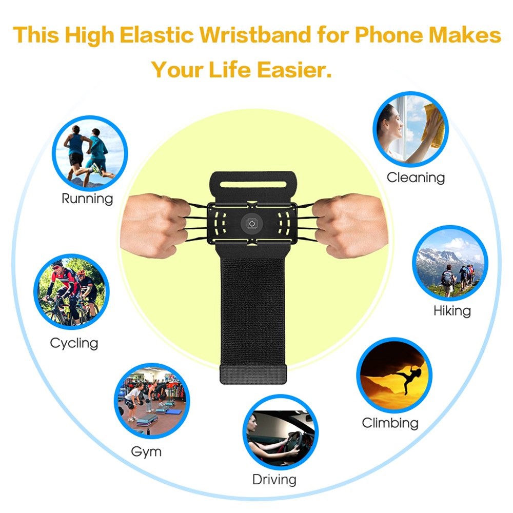 Detachable Rotatable Sports Wristband Phone Holder for Hiking Biking Walking Gym-8