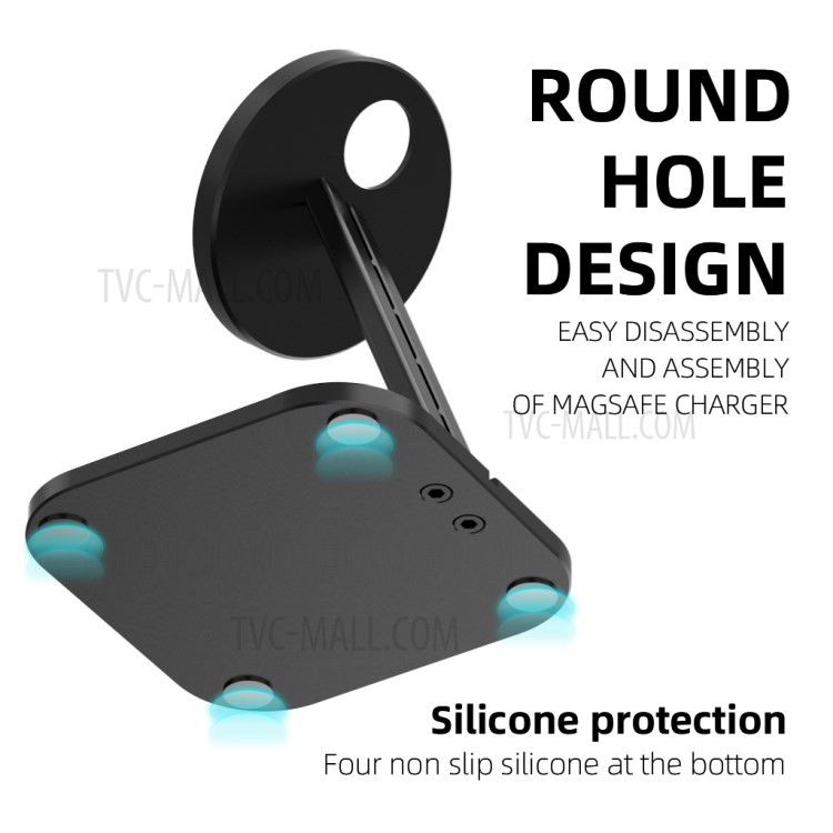 AJZJ05A Magnetic Wireless Charger Phone Holder Desktop Mount (Compatible with Magsafe) for iPhone 12 Series - Black-2