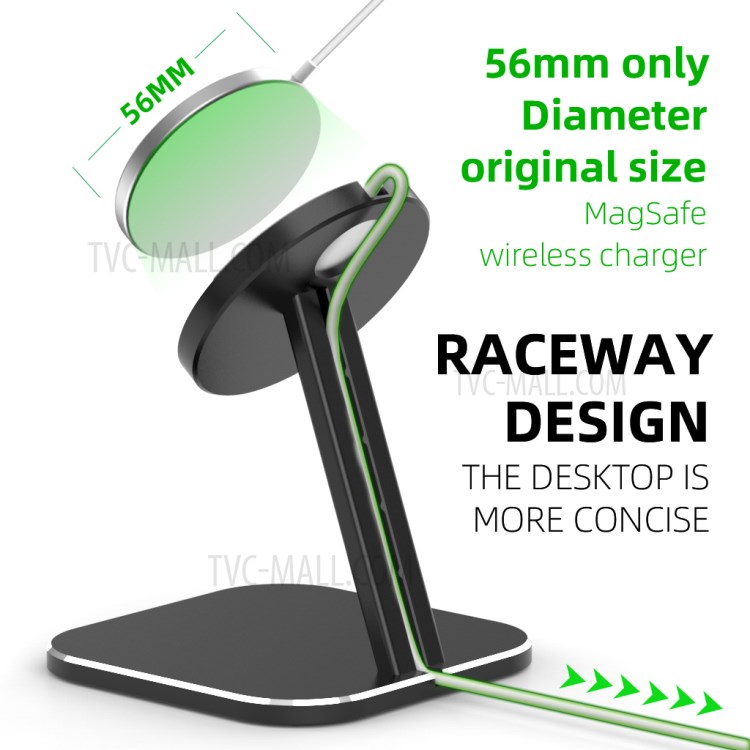 MagSafe Magnetic Wireless Charger Phone Holder Desktop Mount AJZJ05A - Black-3