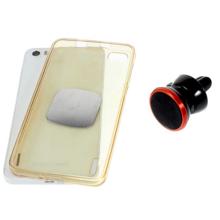 Magnetic Air Vent Car Mount Holder for iPhone 6/6 Plus Samsung Galaxy S6/S6 edge Etc - Red-9