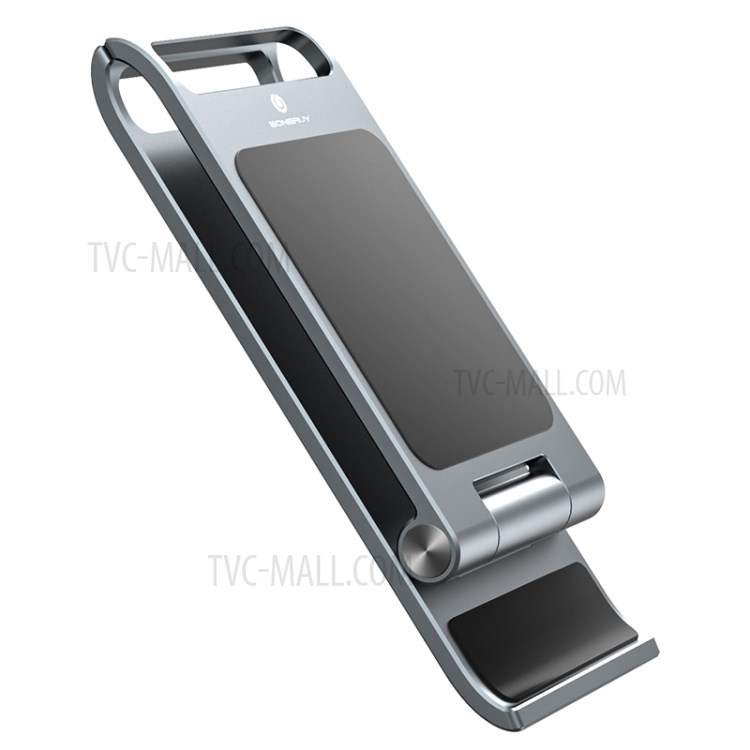 BONERUY Foldable Desktop Mount Phone Holder Stand Bracket for Tablet Moible Phone within 13-inch - Grey-2