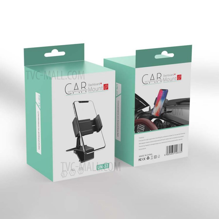 Car Interior Dashboard Mount Snap-in Phone Stand 360 Degree Rotation Phone Holder Bracket-5