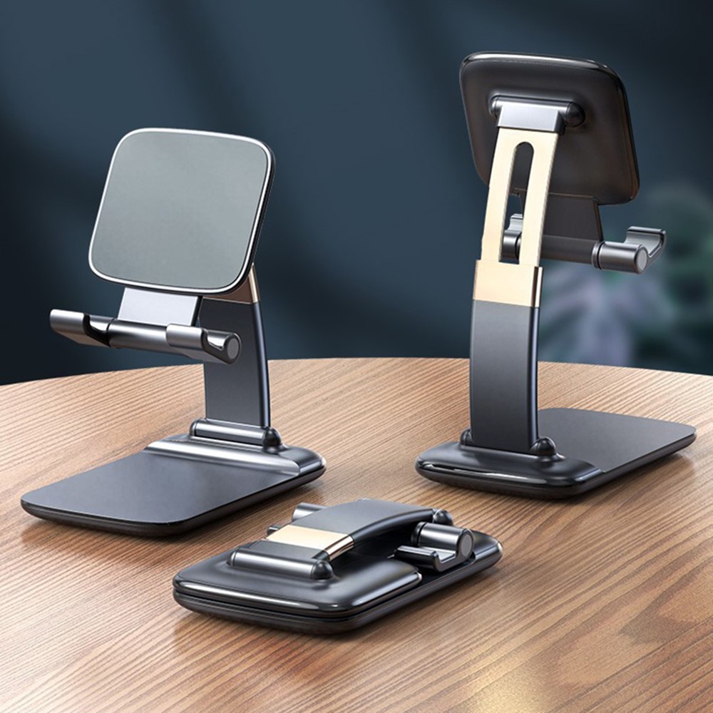 Foldable Desk Mobile Phone Holder Gravity Tablet Stand for Android iPhone iPad Air (2020) - Black-3