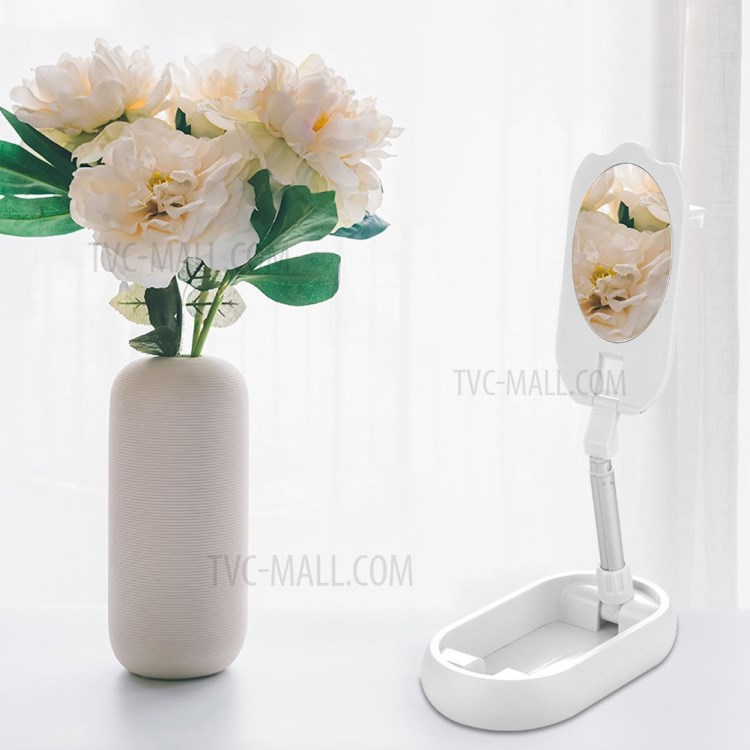 Universal Desktop Tablet Holder Folding Adjustable Phone Stand with Mirror-2