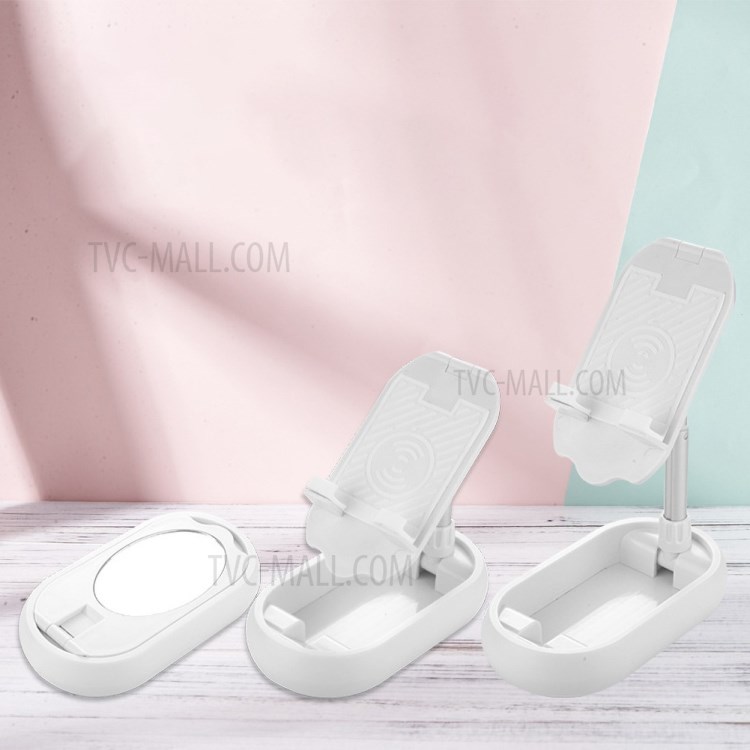 Universal Desktop Tablet Holder Folding Adjustable Phone Stand with Mirror-3