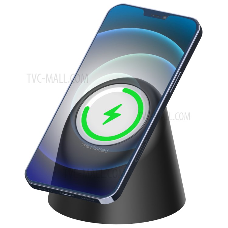 Silicone Charging Dock Station Mount AJGJZJ12 for MagSafe Magnetic Wireless Charger of Apple Device - Black-2