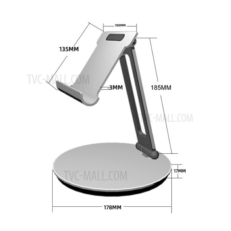 HRT TM1905 Desktop Mounts Multi-angle Folding Desktop Holder Stand for Mobiles and Tablets-6