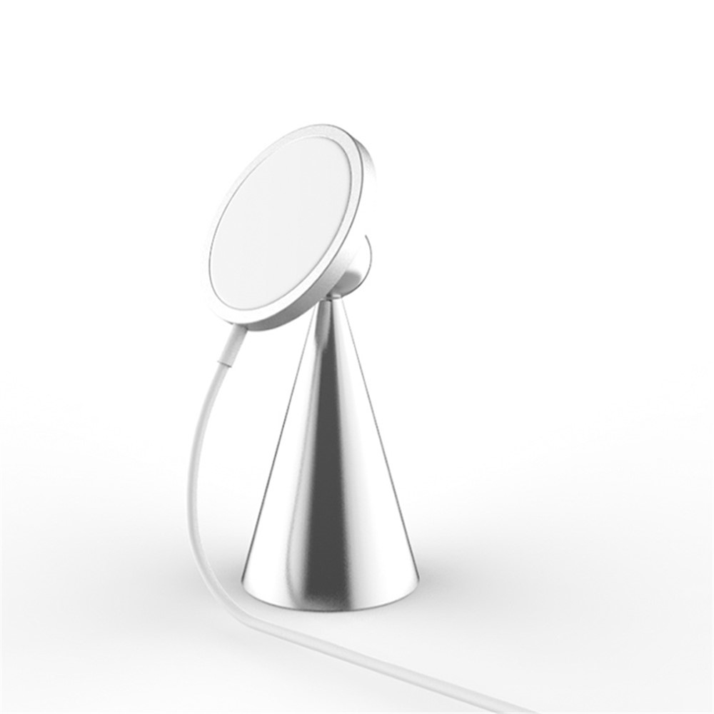 X18+ 360° Rotatable Magsafe Wireless Charger Magnetic Bracket Magsafe Holder for iPhone 12 Series Smartphones - Silver-4