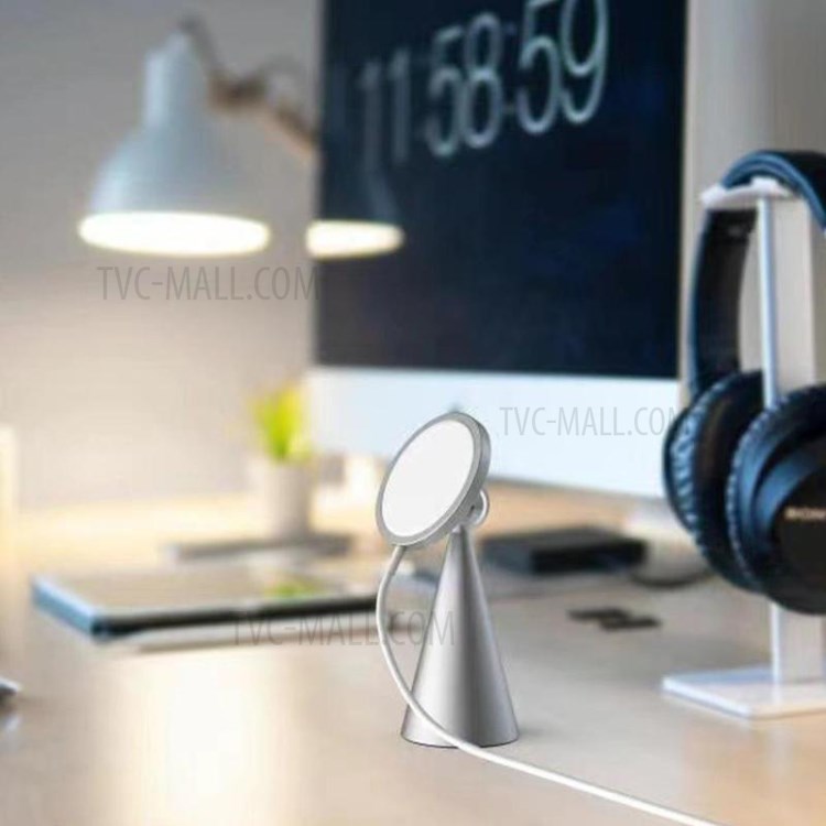 X18 360° Rotatable Wireless Magnetic Bracket for Android/iOS Smartphones - Silver-2