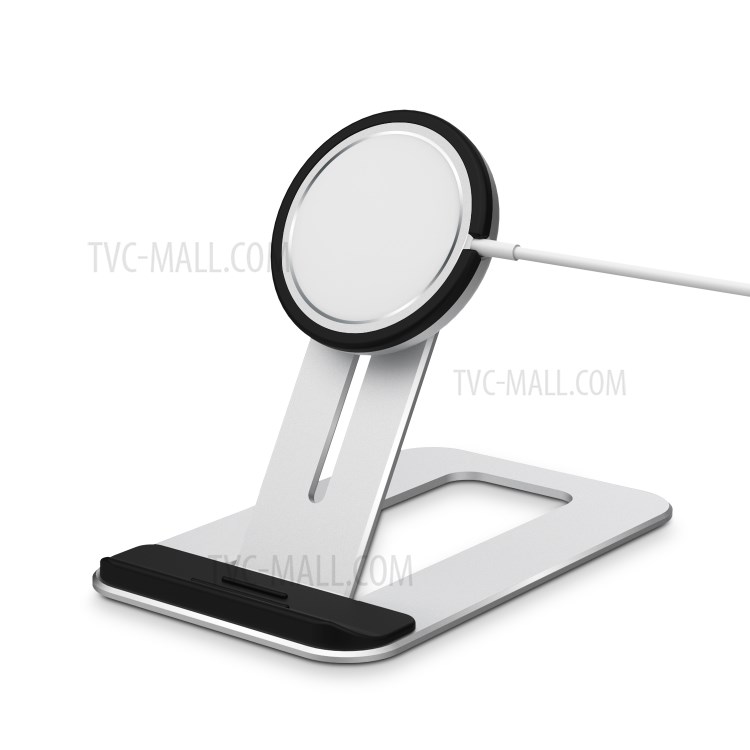 Compact Aluminum Alloy Mount Stand Bracket for Magsafe Wireless Charger - Silver-5