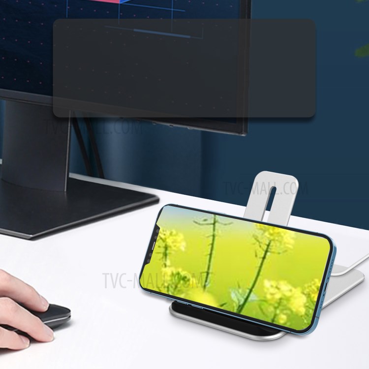 Compact Aluminum Alloy Mount Stand Bracket for Magsafe Wireless Charger - Silver-6