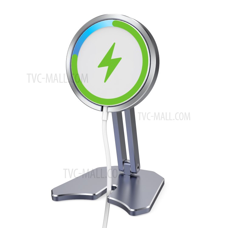 R-JUST Wireless Charger Holder Desktop Mounts for iPhone 12 Magsafe Charger - Grey-3
