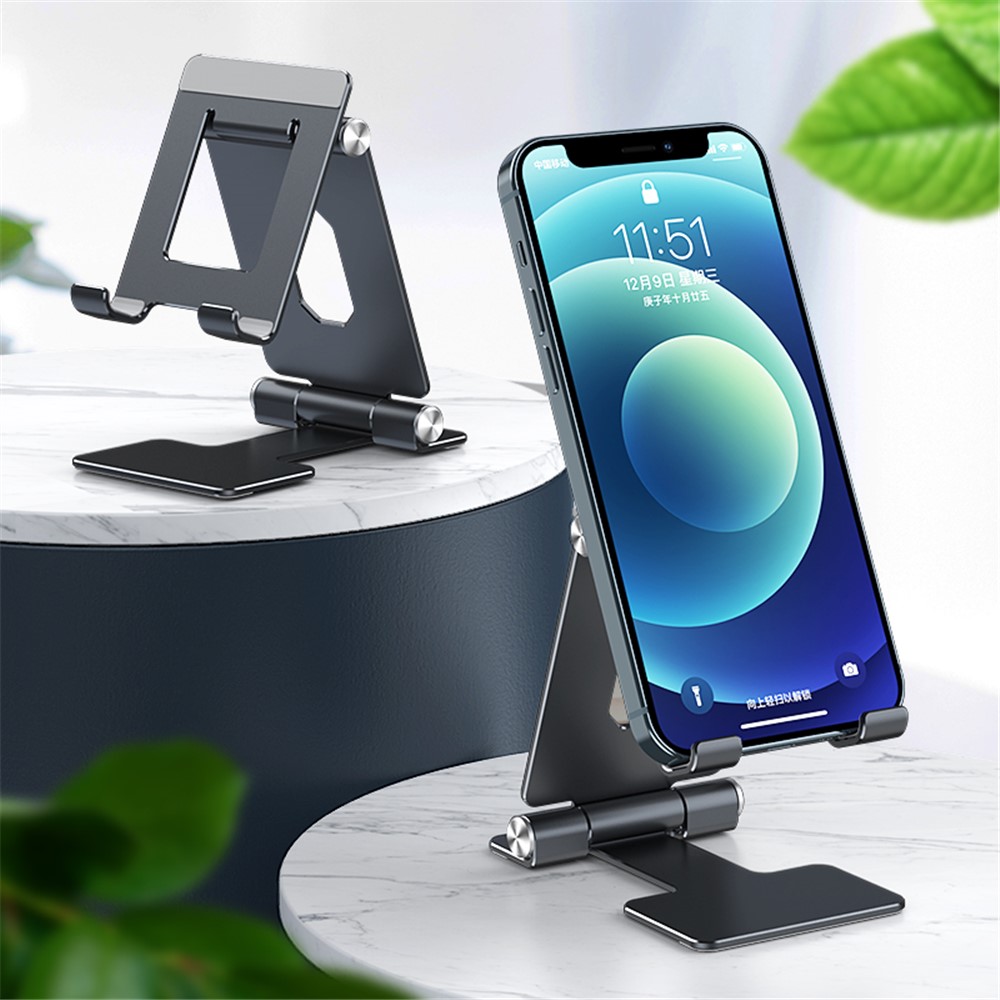 LK008 Aluminum Alloy Stand Mount for Mobile Phone Tablet within 10.5-inch - Black-9
