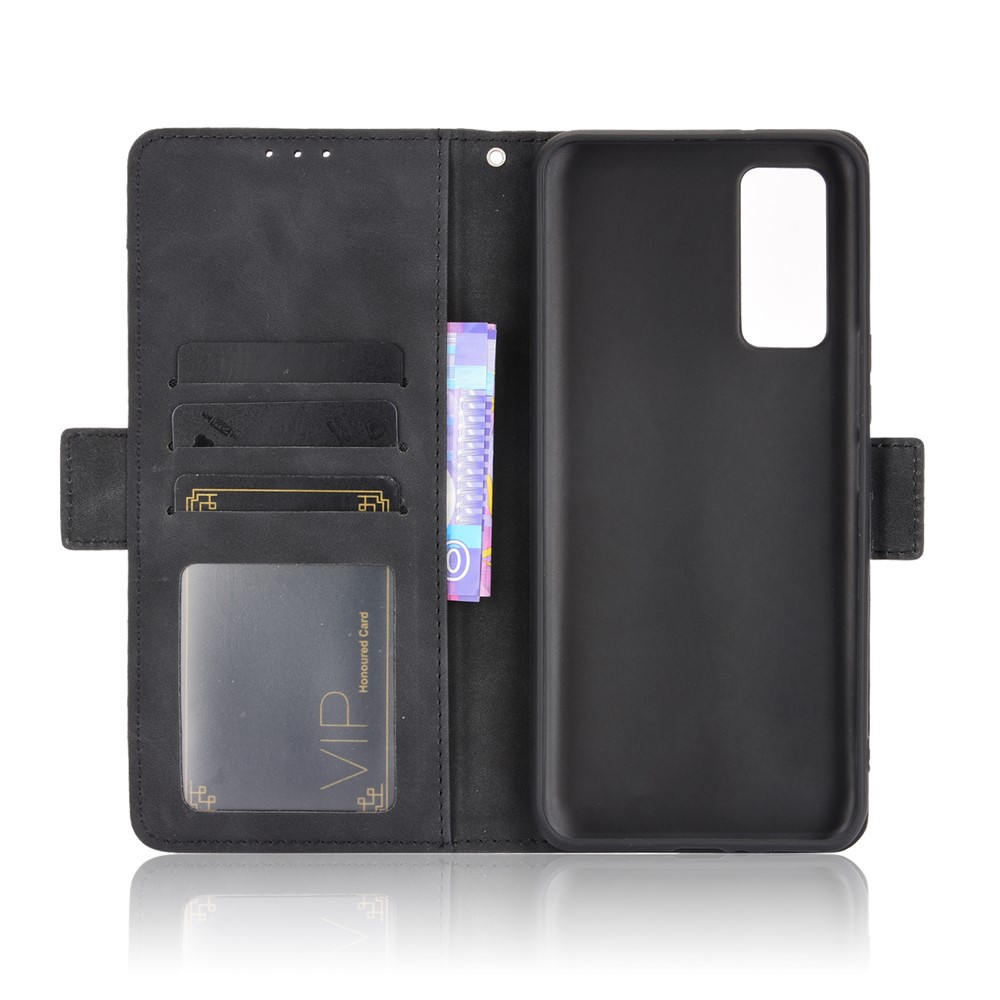 Leather Phone Wallet Design Stand Feature Protective Cover Case with Multiple Card Slots for ZTE Axon 20 5G/Axon 20 4G - Black-5