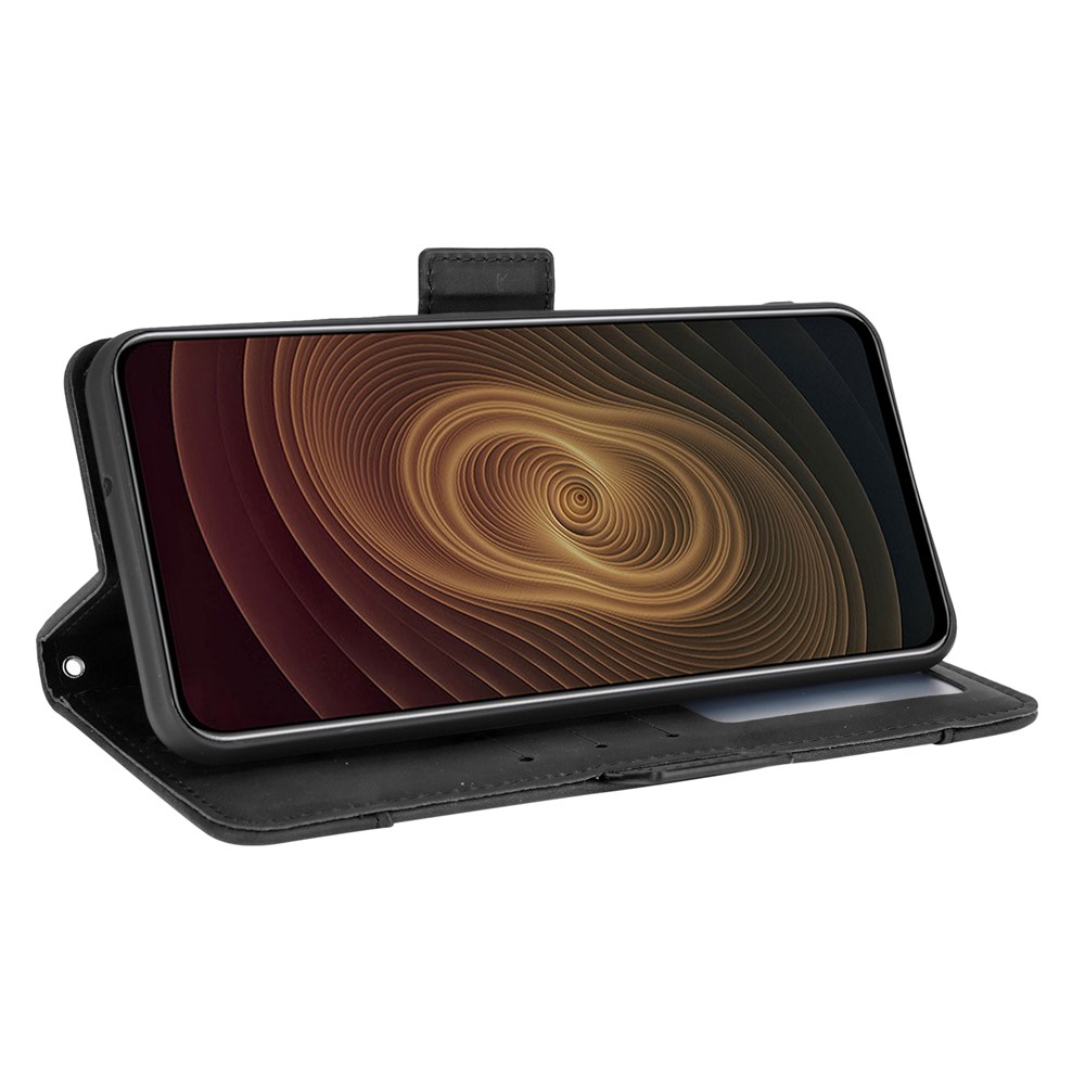 Leather Phone Wallet Design Stand Feature Protective Cover Case with Multiple Card Slots for ZTE Axon 20 5G/Axon 20 4G - Black-7