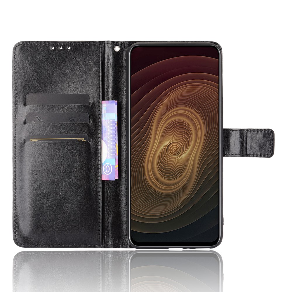 Wallet Stand Phone Cover for ZTE Axon 20 5G / ZTE Axon 20 4G Crazy Horse Texture Leather Shell - Black-4