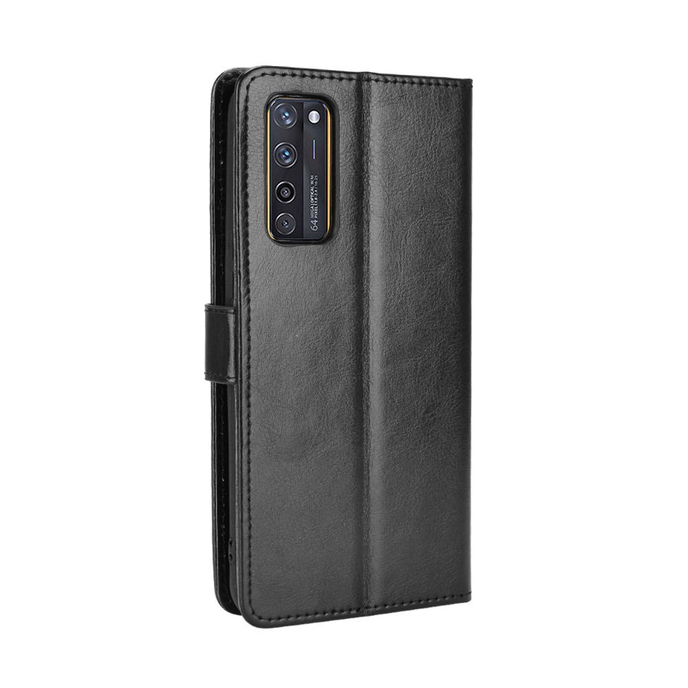 Wallet Stand Phone Cover for ZTE Axon 20 5G / ZTE Axon 20 4G Crazy Horse Texture Leather Shell - Black-6