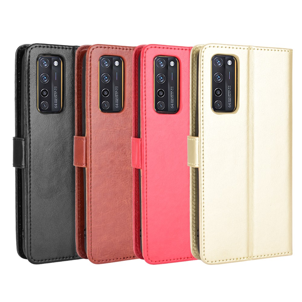 Wallet Stand Phone Cover for ZTE Axon 20 5G / ZTE Axon 20 4G Crazy Horse Texture Leather Shell - Black-8