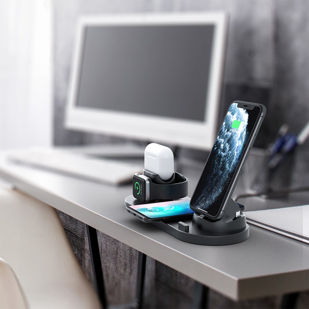 P980 3 in 1 Multi-Function Wireless Charging Mount Stand - Black-9