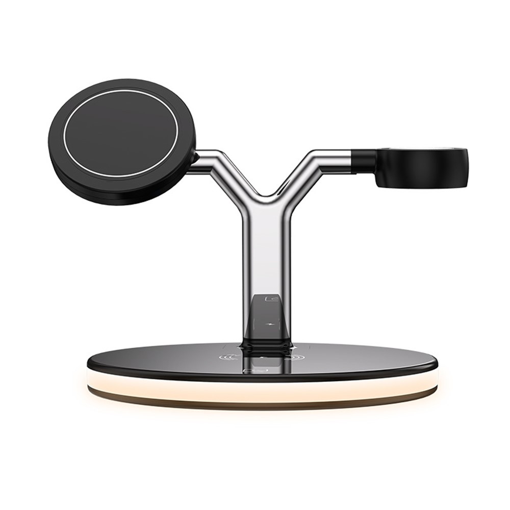 P970 Magnetic 3 in 1 Wireless Charging Table Bracket Charger Mount - Black-4