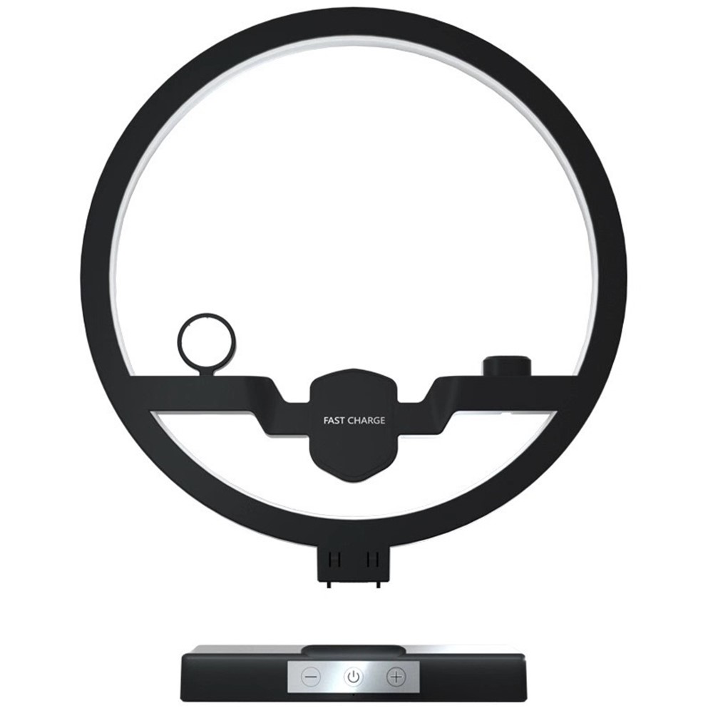 P1000 Multifunctional 2-In-1 Table Lamp Fast Wireless Charger - Black-3