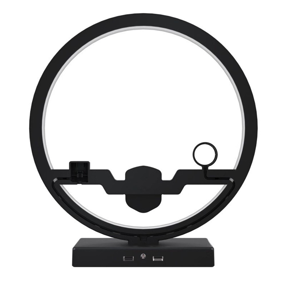 P1000 Multifunctional 2-In-1 Table Lamp Fast Wireless Charger - Black-5