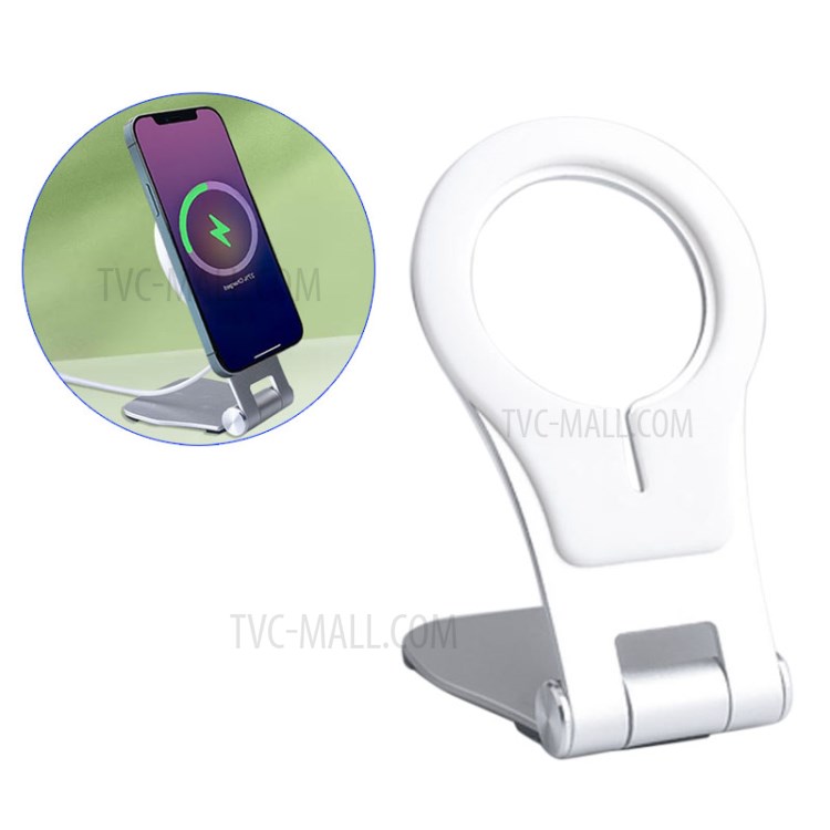 P15 Wireless Charger Holder Folding Desktop Mount for iPhone 12 Magsafe Charger, Round-1