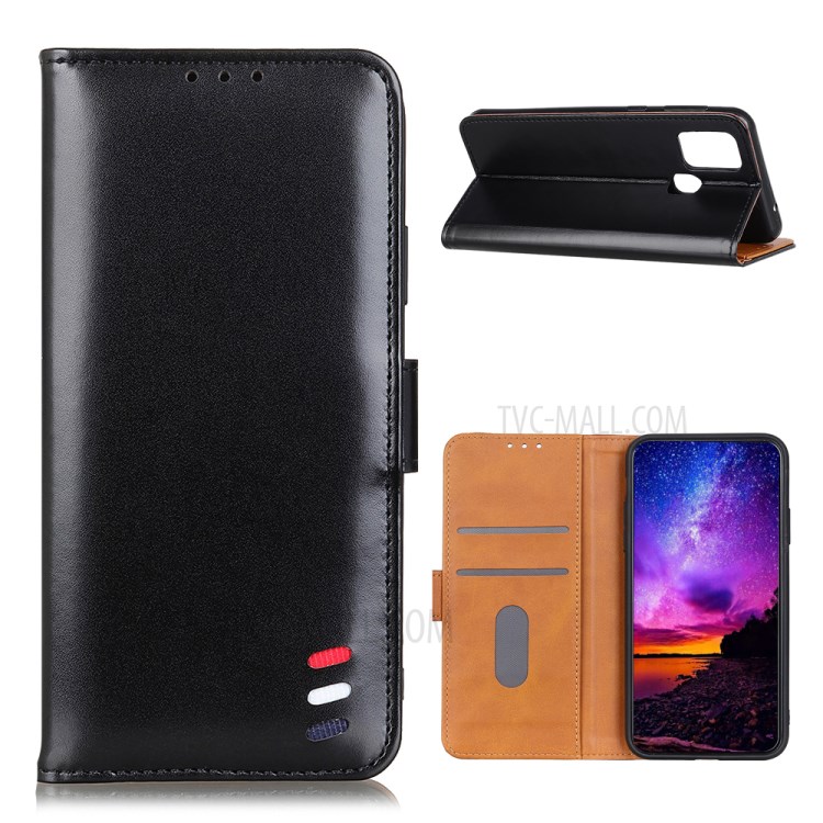 Smooth Surface PU Leather Case for ZTE Blade A7s 2020 Wallet Stand Mobile Casing - Black-1