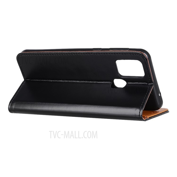 Smooth Surface PU Leather Case for ZTE Blade A7s 2020 Wallet Stand Mobile Casing - Black-4