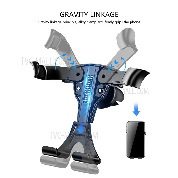 LETANG LT-CJ-08 Universal 360° Rotary Gravity Linkage Triangle Car Air Outlet Phone Holder Bracket-4