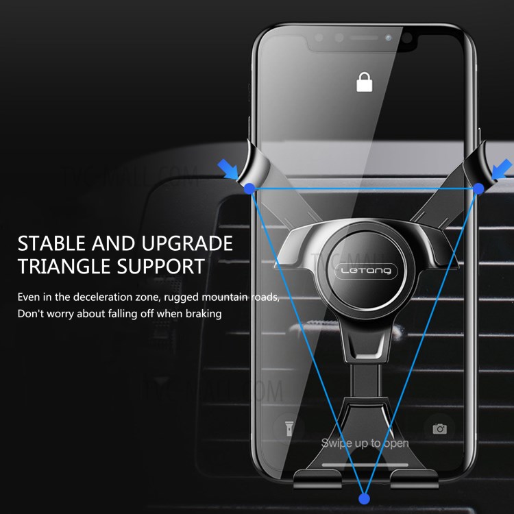 LETANG LT-CJ-08 Universal 360° Rotary Gravity Linkage Triangle Car Air Outlet Phone Holder Bracket-5