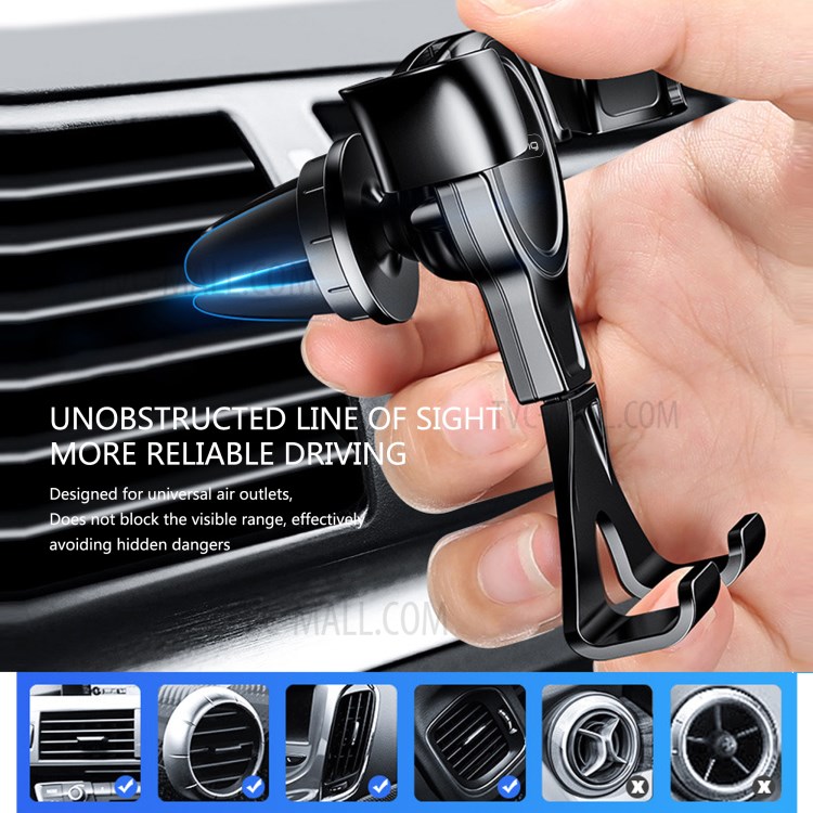 LETANG LT-CJ-08 Universal 360° Rotary Gravity Linkage Triangle Car Air Outlet Phone Holder Bracket-8