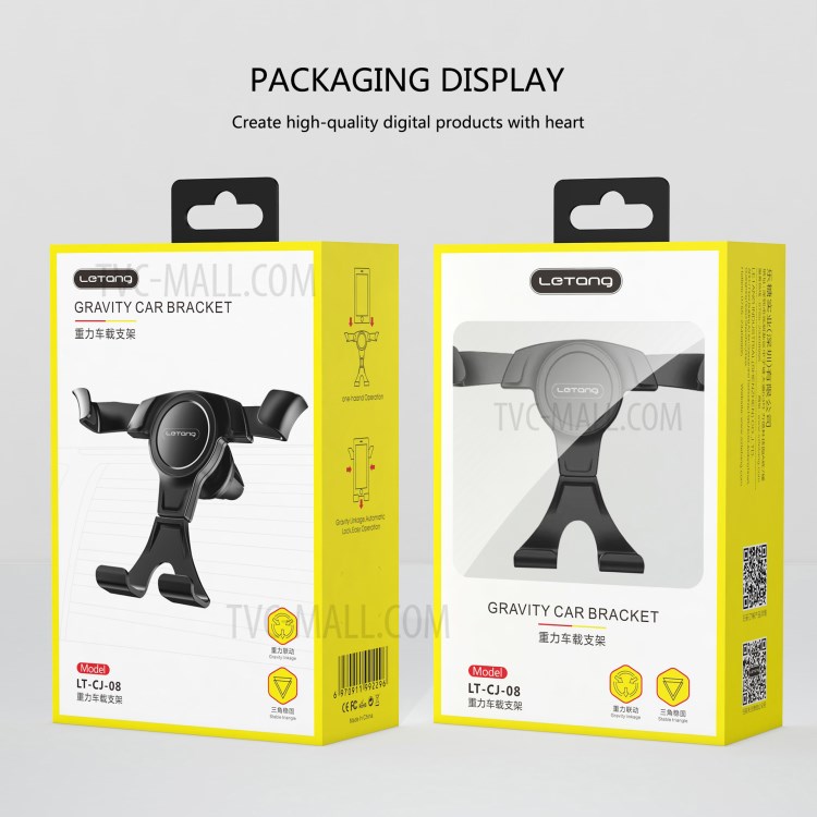 LETANG LT-CJ-08 Universal 360° Rotary Gravity Linkage Triangle Car Air Outlet Phone Holder Bracket-9