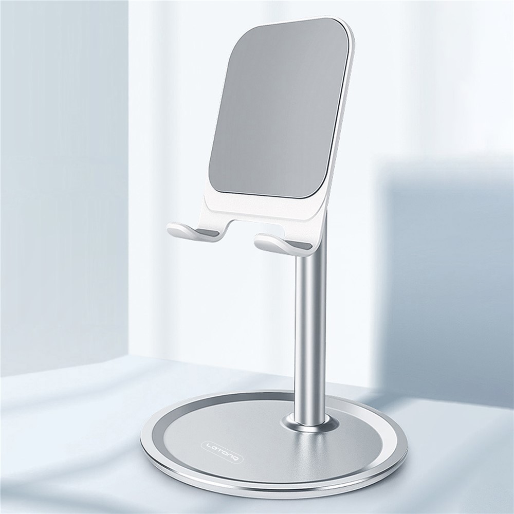 LETANG LT-ZJ-06 Aluminum Alloy Universal Adjustable Angle Desktop Mobile Phone Tablet Holder Stand - Silver-1